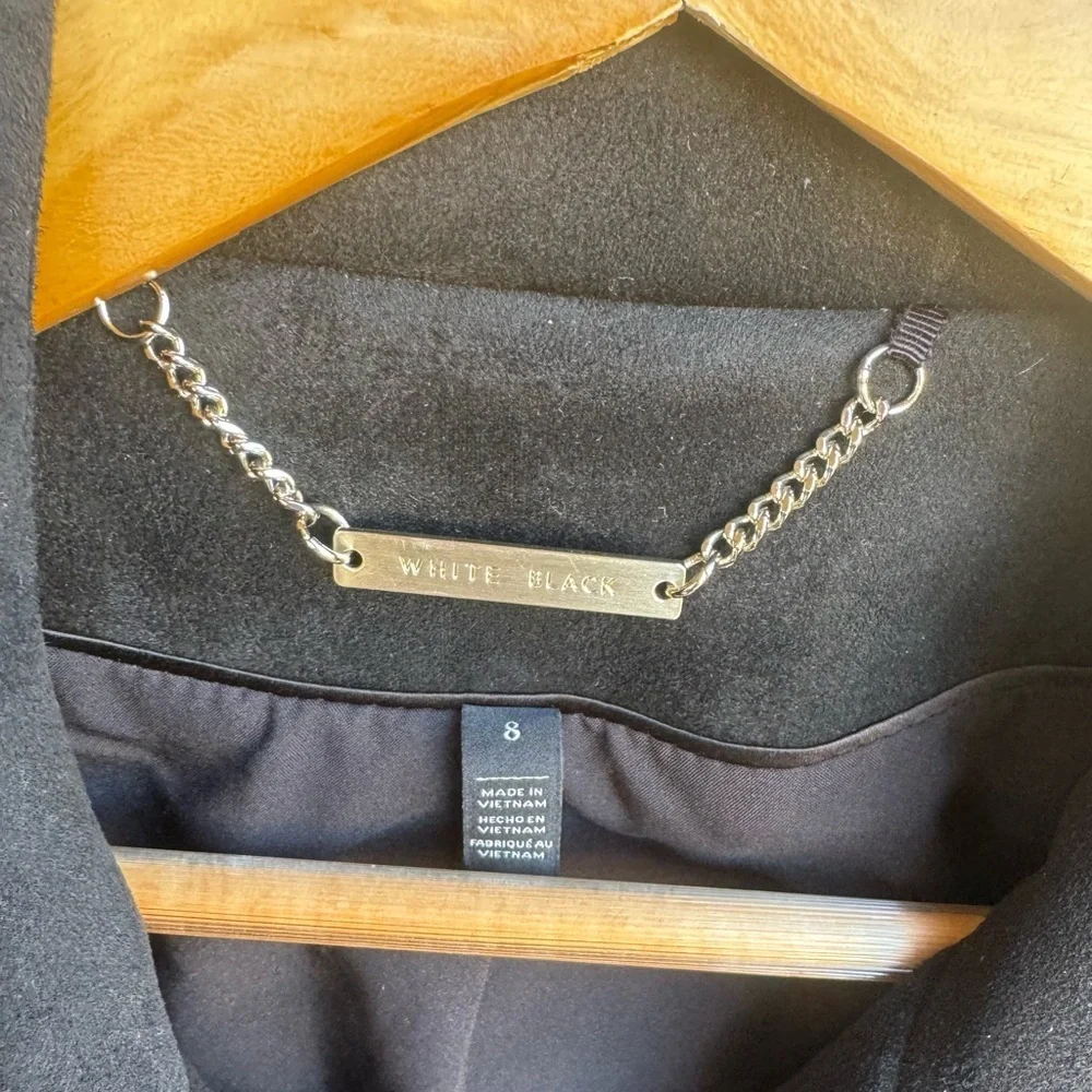 White House Black Market Women's Black Double-Breasted Jacket Size 8